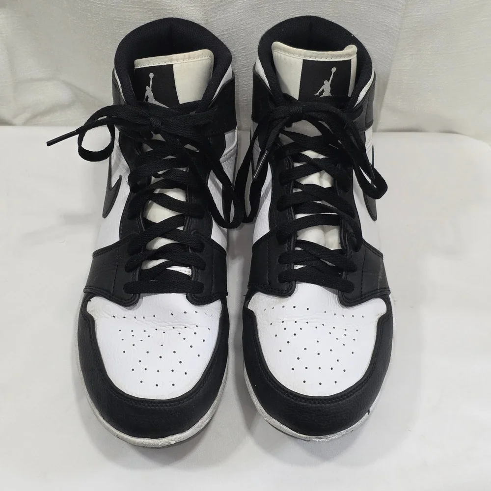 Jordan 1 Mid TD Football Cleats Panda Black White FJ6805-100 Mens 9